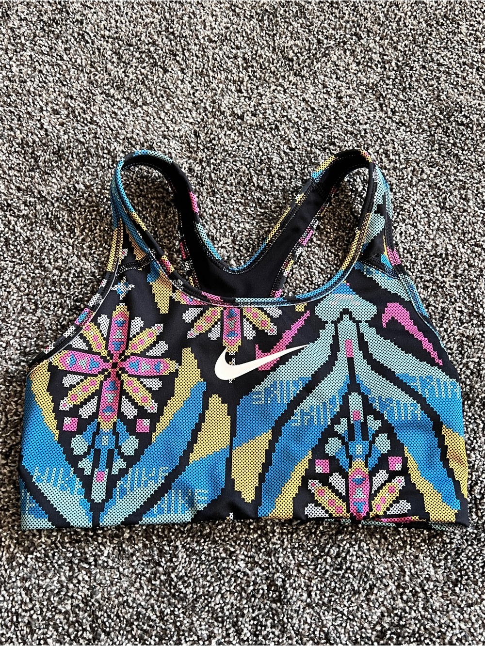 Nike Multicolor Floral Geo Racerback Sports Bra